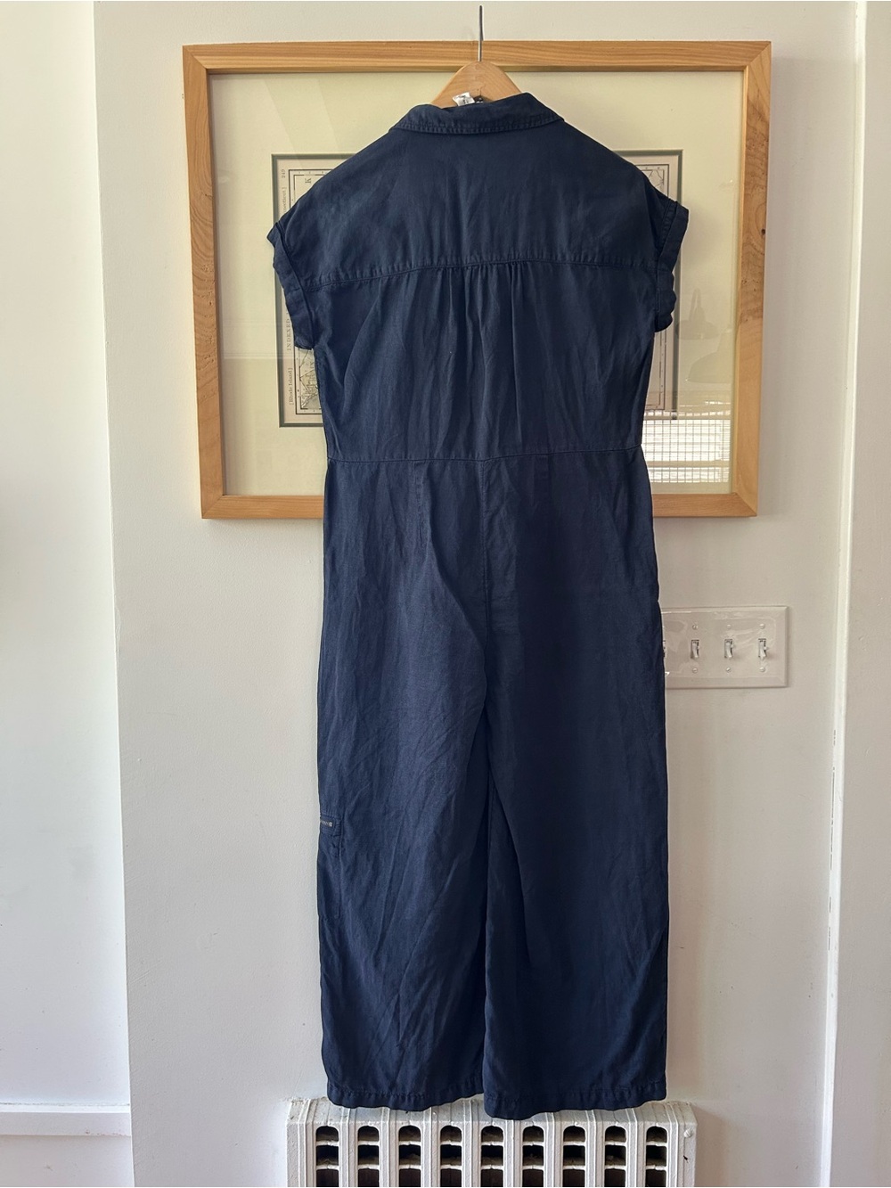 Nicole Miller Navy Short-Sleeve Zip Front Jumpsuit - Picture 4 of 5